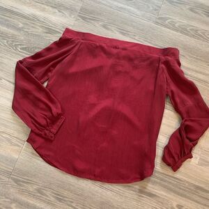 NWT Express off the shoulder maroon top size S